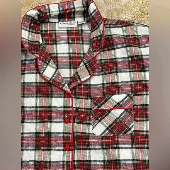 NWT COUNTRY STORE Night Shirt 1X Flannel Plaid Nightgown Pajama Top Cozy Cabin🪵 - Picture 3 of 13